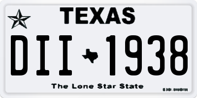 TX license plate DII1938