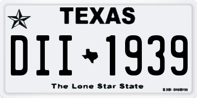 TX license plate DII1939