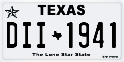 TX license plate DII1941