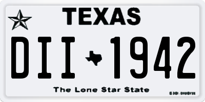 TX license plate DII1942