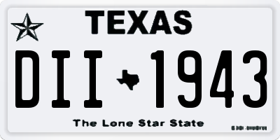 TX license plate DII1943