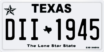 TX license plate DII1945