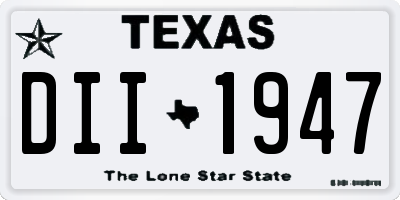 TX license plate DII1947