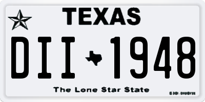 TX license plate DII1948