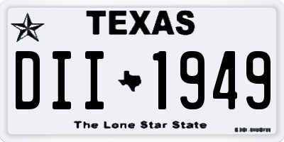 TX license plate DII1949