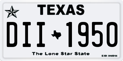 TX license plate DII1950