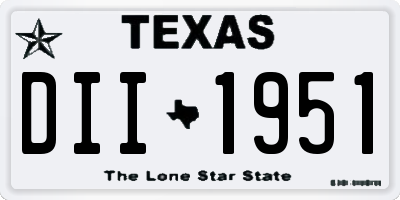 TX license plate DII1951
