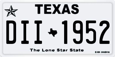 TX license plate DII1952