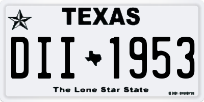 TX license plate DII1953