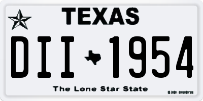 TX license plate DII1954