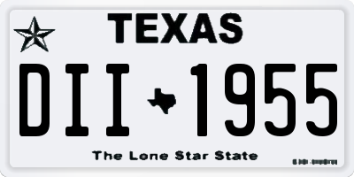 TX license plate DII1955