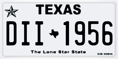 TX license plate DII1956
