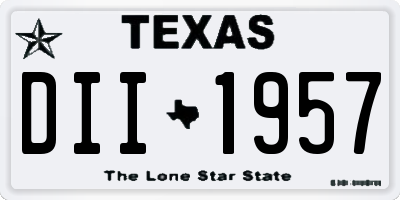 TX license plate DII1957