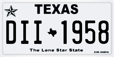 TX license plate DII1958