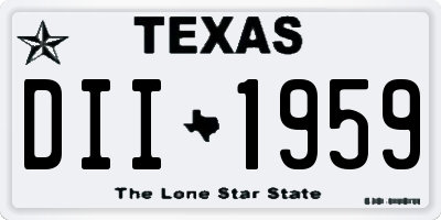 TX license plate DII1959