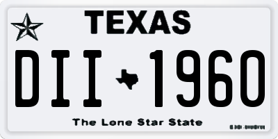 TX license plate DII1960