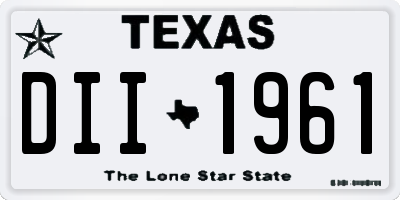 TX license plate DII1961