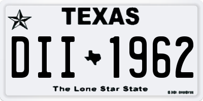 TX license plate DII1962