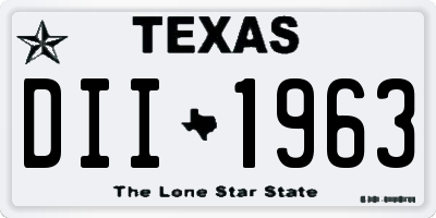 TX license plate DII1963