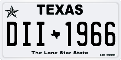 TX license plate DII1966