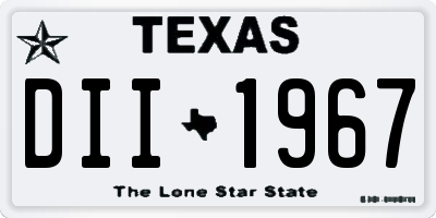TX license plate DII1967
