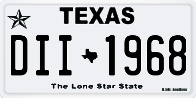 TX license plate DII1968