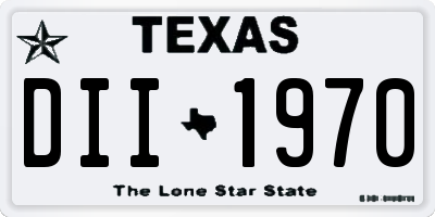 TX license plate DII1970