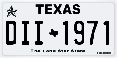 TX license plate DII1971