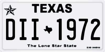 TX license plate DII1972