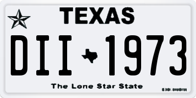 TX license plate DII1973