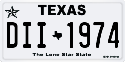 TX license plate DII1974