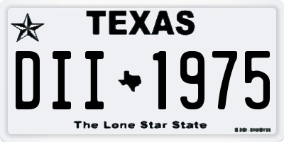 TX license plate DII1975