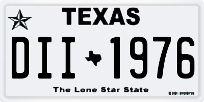 TX license plate DII1976