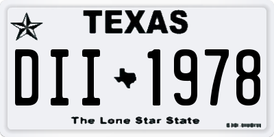 TX license plate DII1978