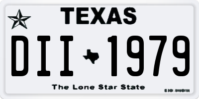 TX license plate DII1979