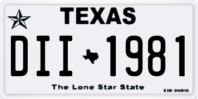 TX license plate DII1981