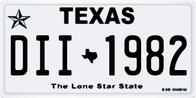 TX license plate DII1982