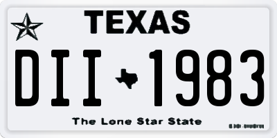 TX license plate DII1983
