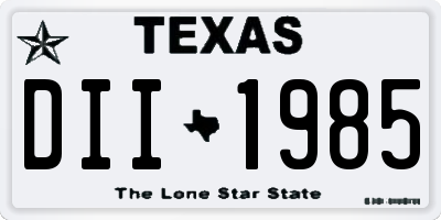 TX license plate DII1985