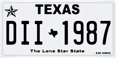 TX license plate DII1987