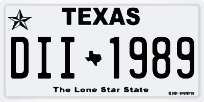 TX license plate DII1989