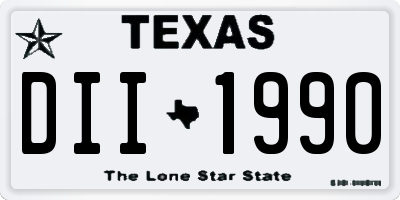 TX license plate DII1990