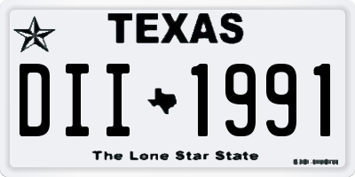 TX license plate DII1991