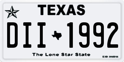 TX license plate DII1992