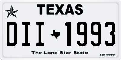 TX license plate DII1993