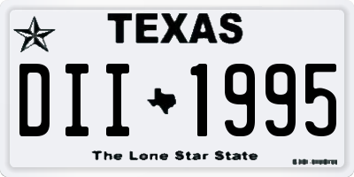 TX license plate DII1995