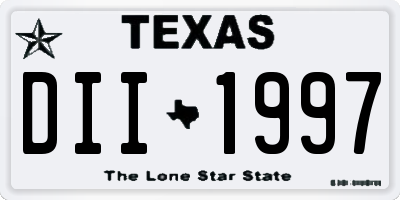 TX license plate DII1997