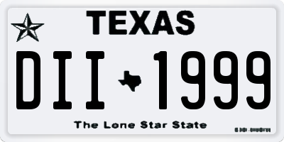TX license plate DII1999