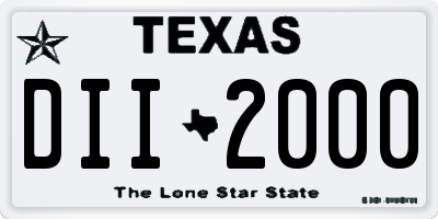 TX license plate DII2000