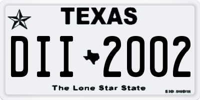 TX license plate DII2002